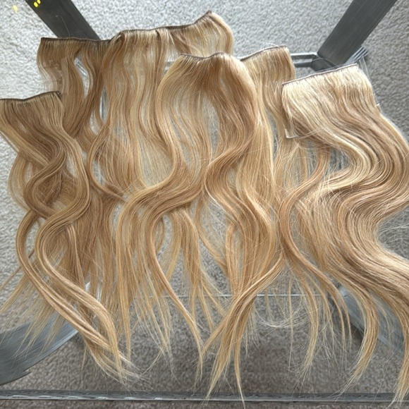Real Hair Clips Blonde Hair Extensions